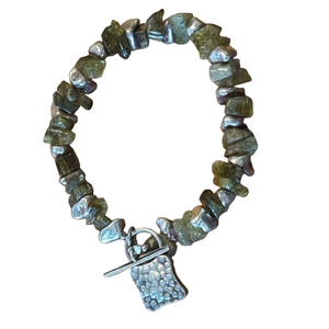 Sterling Silver and Green Stone Bracelet